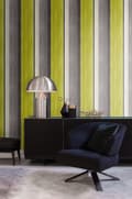 Miniatyrbild 2 av 8: Origin Wallcoverings tapet ränder ockra och brunt 53 cm x 10,05 m