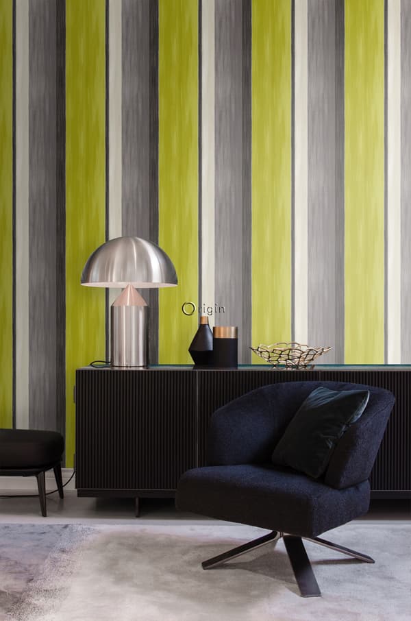 Origin Wallcoverings tapet ränder ockra och brunt 53 cm x 10,05 m