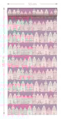 Miniatyrbild 6 av 6: ESTAhome tapet Kanalhus i Amsterdam rosa 53 cm x 10,05 m