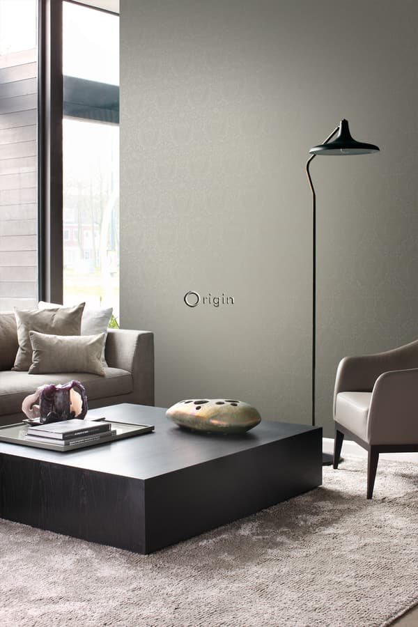 Origin Wallcoverings tapet ornament mulvarpegråt og skinnende bronze 53 cm x 10,05 m