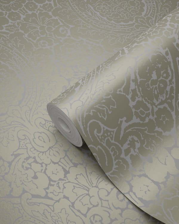 Origin Wallcoverings tapet ornament mulvarpegråt og skinnende bronze 53 cm x 10,05 m
