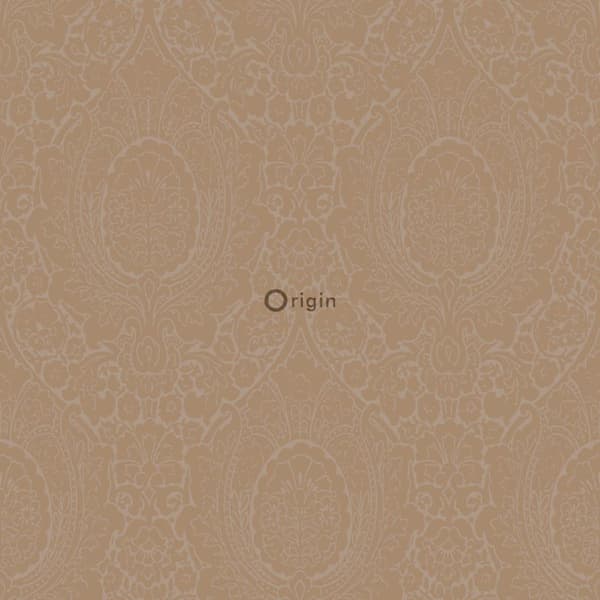 Origin Wallcoverings tapet ornament mulvarpegråt og skinnende bronze 53 cm x 10,05 m