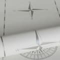 Miniatyrbild 8 av 8: ESTAhome tapet kompassros silver 53 cm x 10,05 m