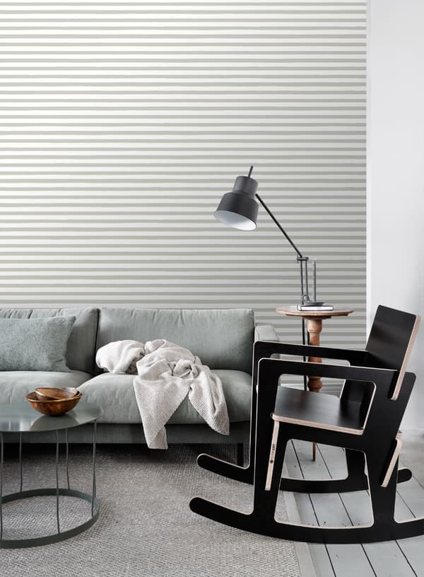 ESTAhome tapet malede striber hjortefarvet og hvidt 0,53 x 10,05 m