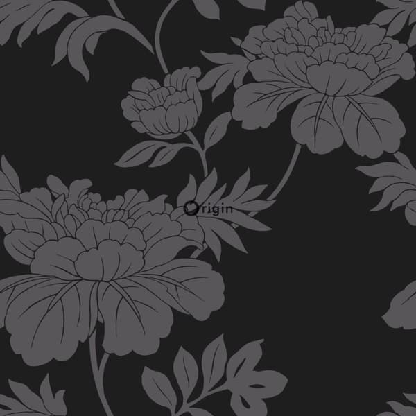 Origin Wallcoverings tapet blommor svart 53 cm x 10,05 m