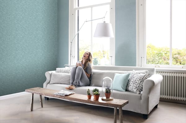 ESTAhome tapet enfärgad havsgrönt 53 cm x 10,05 m