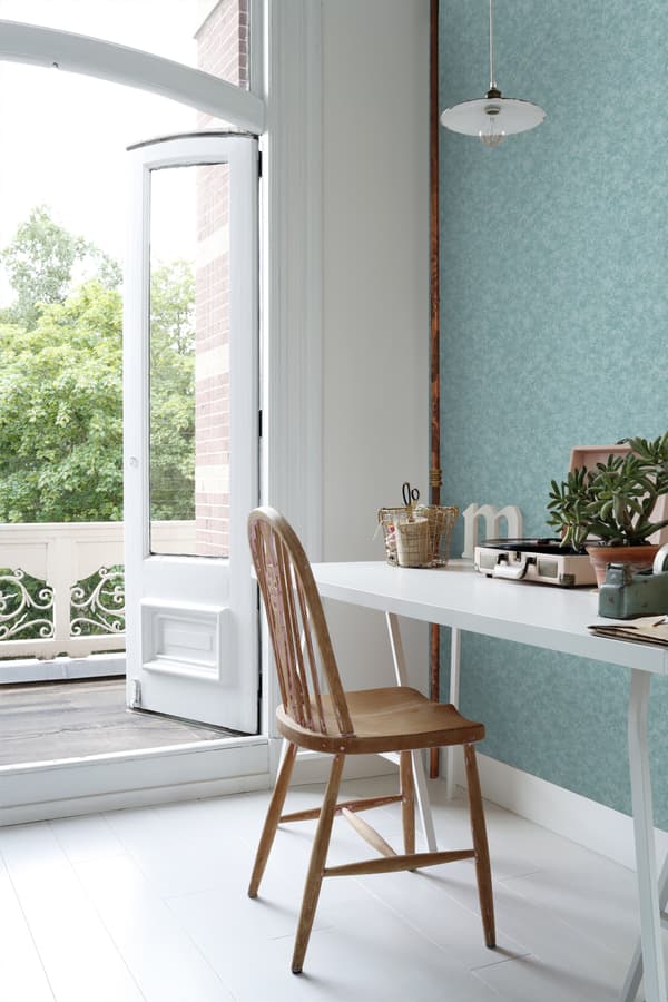 ESTAhome tapet enfärgad havsgrönt 53 cm x 10,05 m