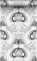 Miniatyrbild 1 av 5: Origin Wallcoverings tapet Art Nouveau blommönster svart och grått 53 cm x 10,05 m