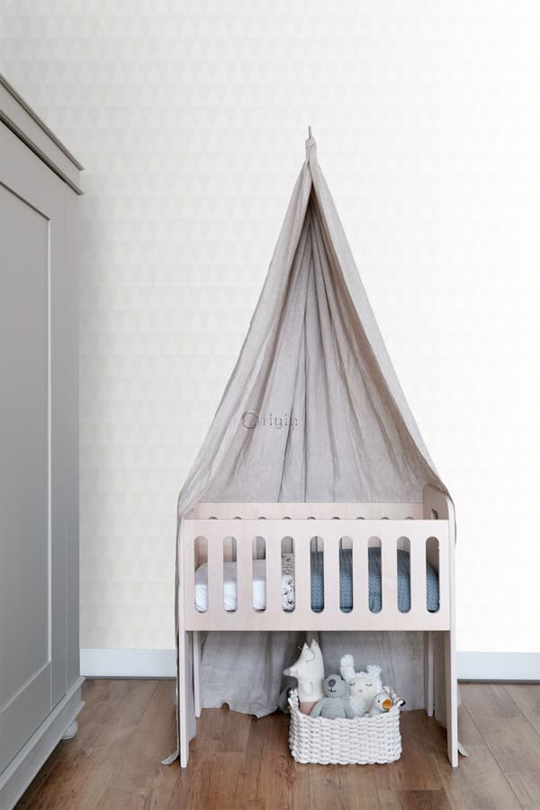 Origin Wallcoverings tapet grafiska trianglar glänsande vitt 0,53 x 10,05 m