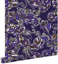 Miniatyrbillede 1 af 6: ESTAhome tapet funky blomster og paisleys lilla og brunt 53 cm x 10,05 m