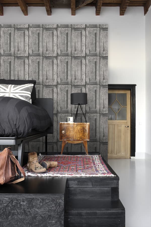 ESTAhome tapet paneldörrar grått 53 cm x 10,05 m