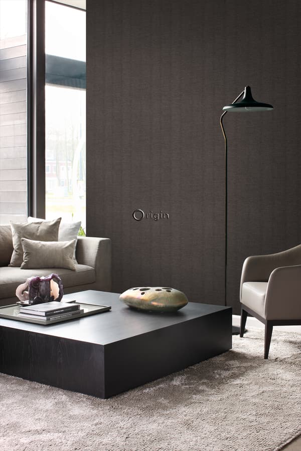 Origin Wallcoverings tapet linnedstruktur mørkt mudvarpegråt 53 cm x 10,05 m