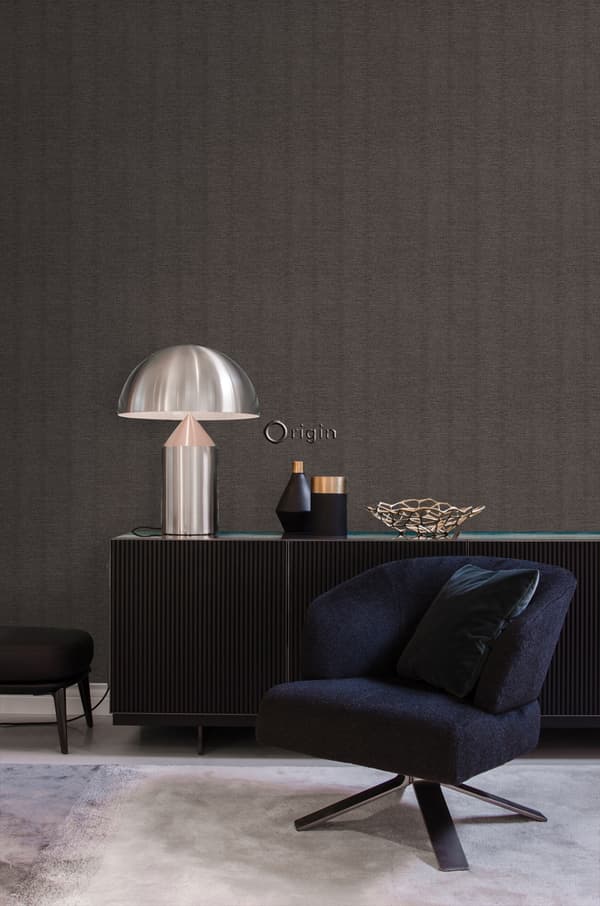 Origin Wallcoverings tapet linnedstruktur mørkt mudvarpegråt 53 cm x 10,05 m
