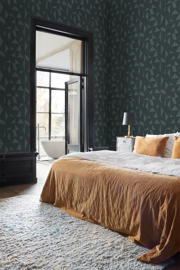 Origin Wallcoverings tapet grafisk motiv med vævet struktur gråblåt 0,53 x 10,05 m