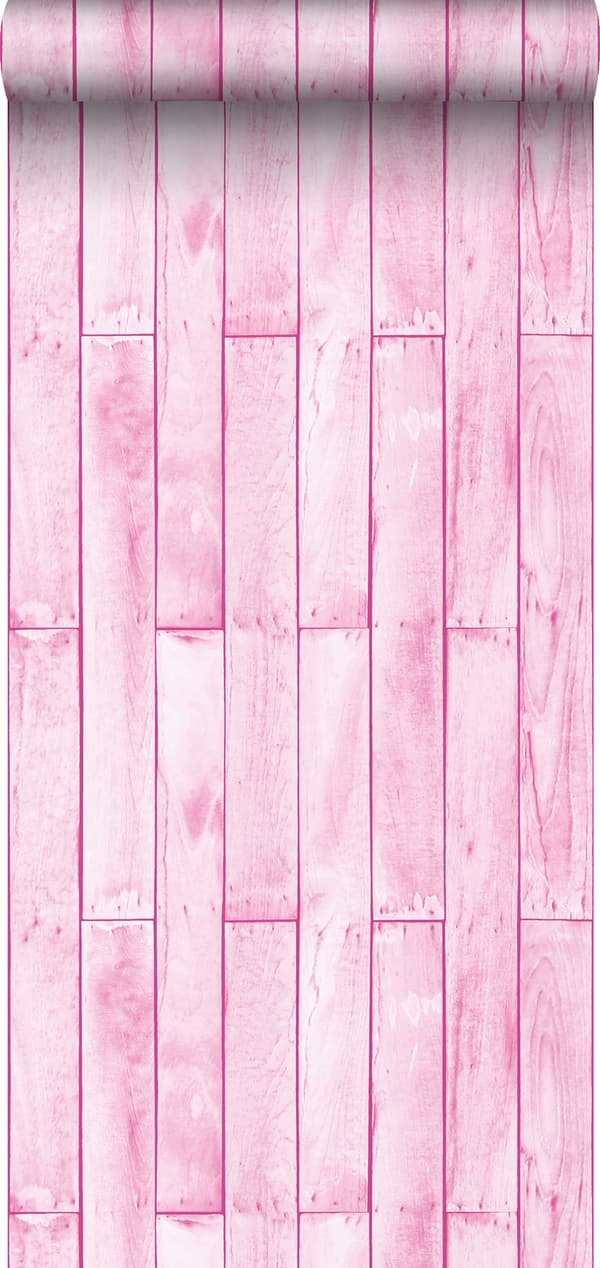 Sanders & Sanders tapet träeffekt ljusrosa - 935243 - 53 cm x 10,05 m
