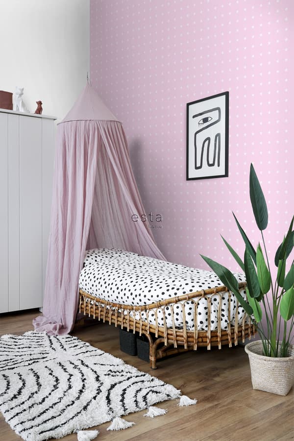ESTAhome tapet stjerner lyserødt 53 cm x 10,05 m