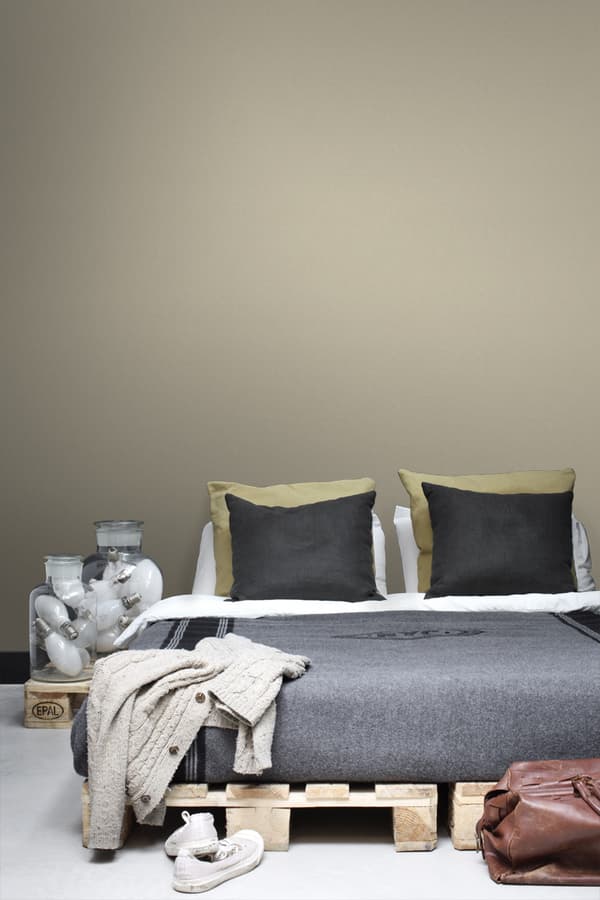 ESTAhome tapet ensfarvet mat med linnedstruktur brunt 53 cm x 10,05 m