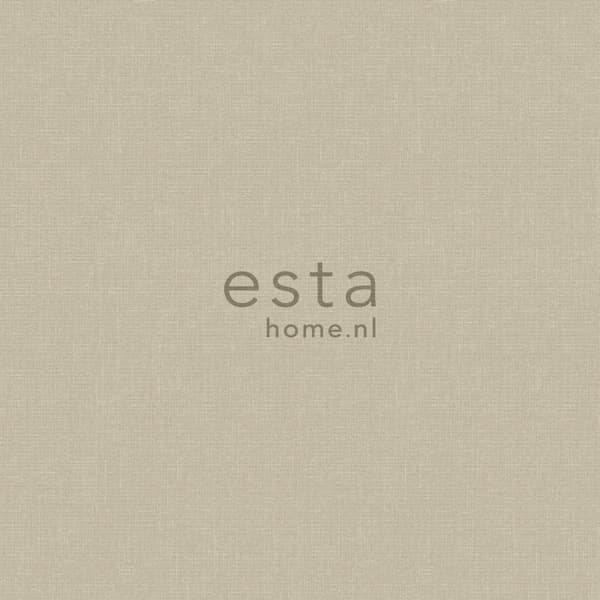 ESTAhome tapet ensfarvet mat med linnedstruktur brunt 53 cm x 10,05 m