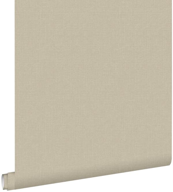 ESTAhome tapet ensfarvet mat med linnedstruktur brunt 53 cm x 10,05 m