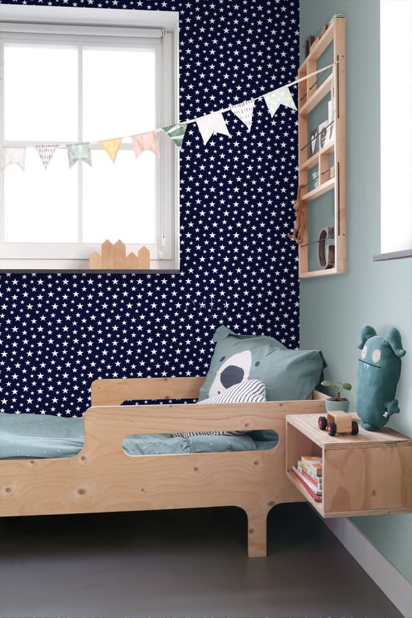 ESTAhome tapet små stjärnor mörkblått 53 cm x 10,05 m