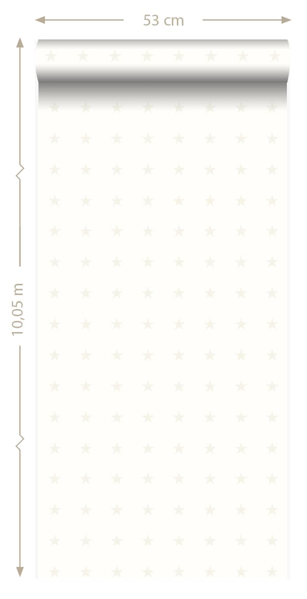 Origin Wallcoverings tapet små stjärnor matt vitt och glänsande silver 53 cm x 10,05 m