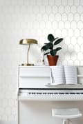 Miniatyrbild 3 av 7: ESTAhome tapet art deco vitt och guld 0,53 x 10,05 m