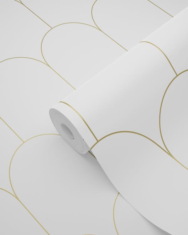 ESTAhome tapet art deco vitt och guld 0,53 x 10,05 m