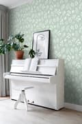 Miniatyrbillede 5 af 8: ESTAhome tapet blomstermønster i skandinavisk stil mintgrønt 0,53 x 10,05 m