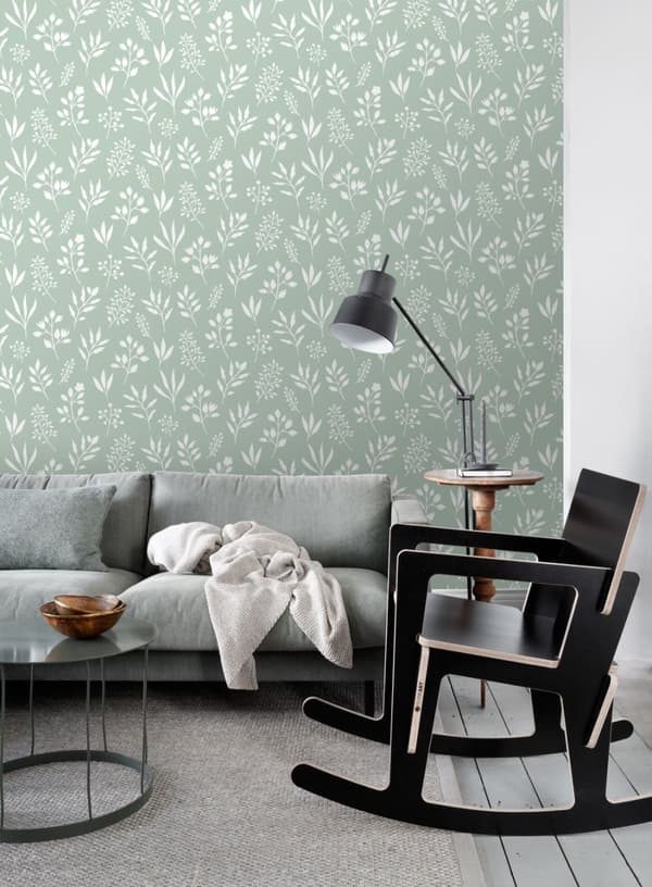 ESTAhome tapet blomstermønster i skandinavisk stil mintgrønt 0,53 x 10,05 m
