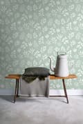 Miniatyrbillede 8 af 8: ESTAhome tapet blomstermønster i skandinavisk stil mintgrønt 0,53 x 10,05 m