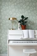 Miniatyrbillede 2 af 8: ESTAhome tapet blomstermønster i skandinavisk stil mintgrønt 0,53 x 10,05 m