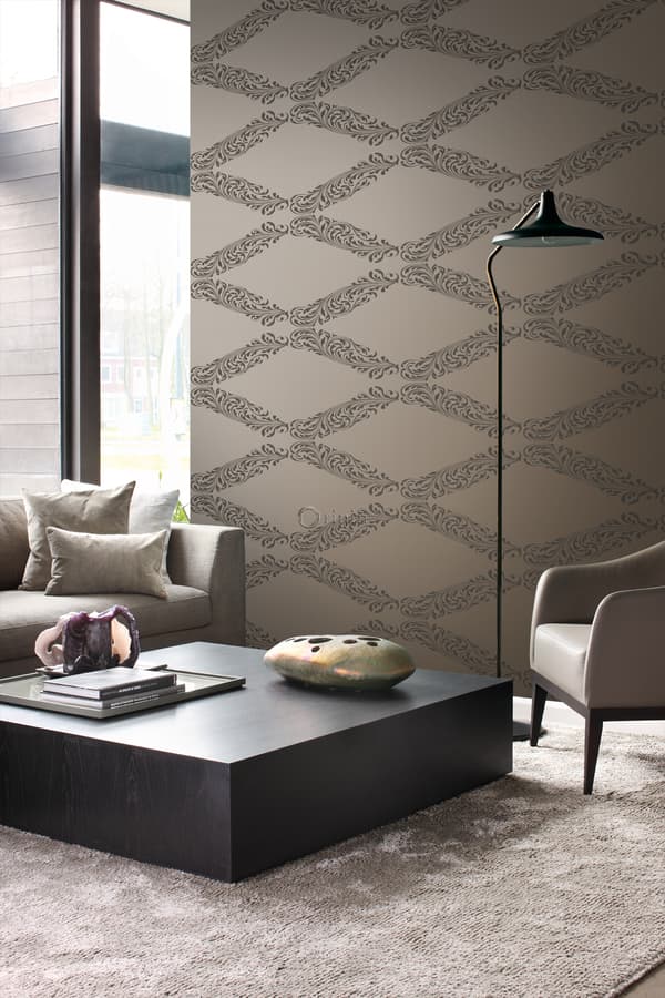 Origin Wallcoverings tapet ornament glänsande brons och brunt 53 cm x 10,05 m