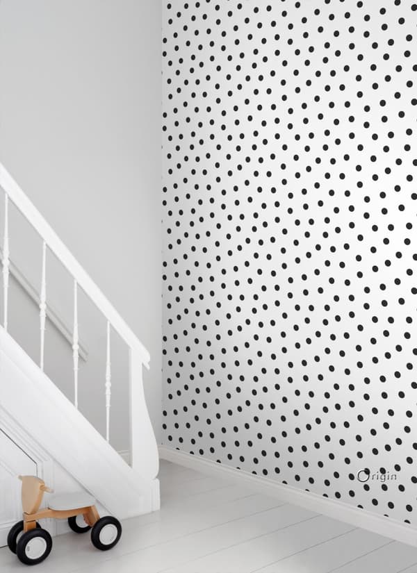 Origin Wallcoverings tapet prickar svart och vitt 0,53 x 10,05 m