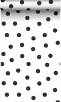 Miniatyrbild 1 av 8: Origin Wallcoverings tapet prickar svart och vitt 0,53 x 10,05 m