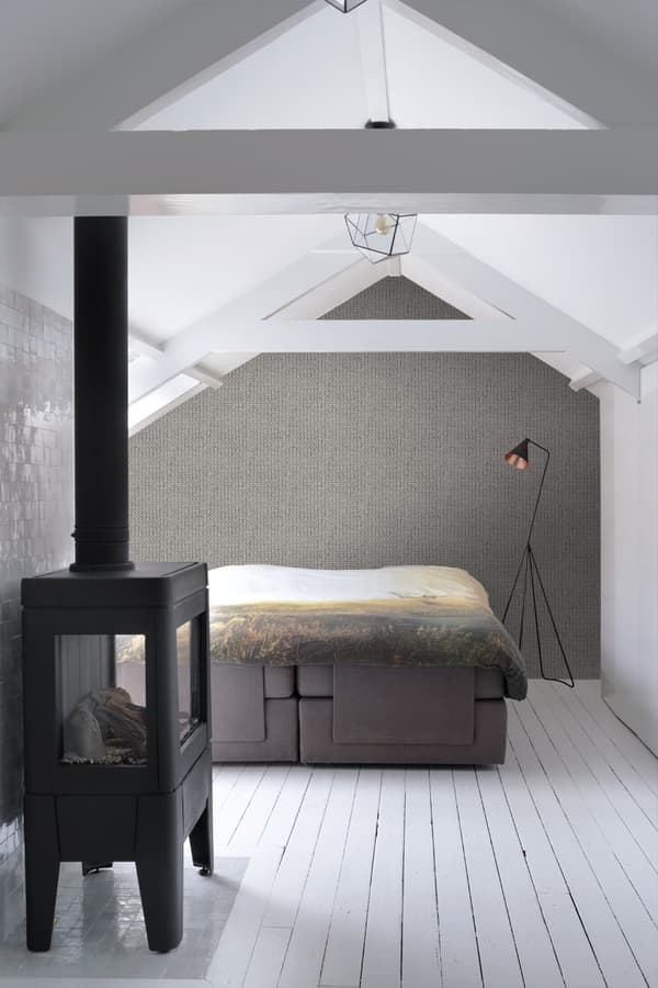 ESTAhome tapet stickat grått - 137721 - 53 cm x 10,05 m