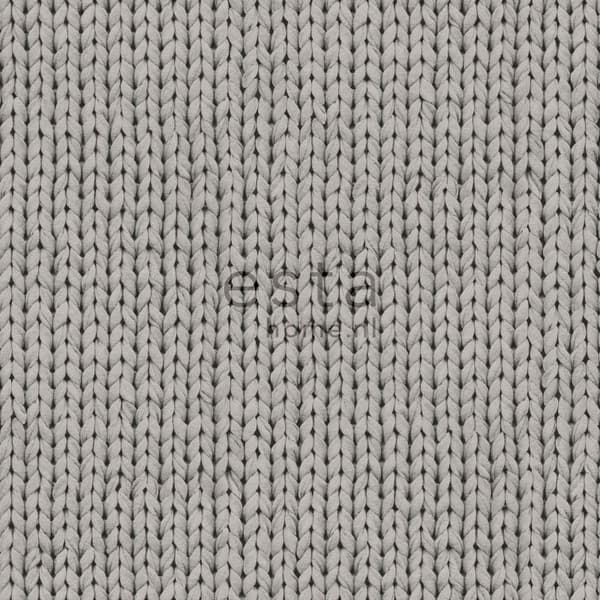 ESTAhome tapet stickat grått - 137721 - 53 cm x 10,05 m