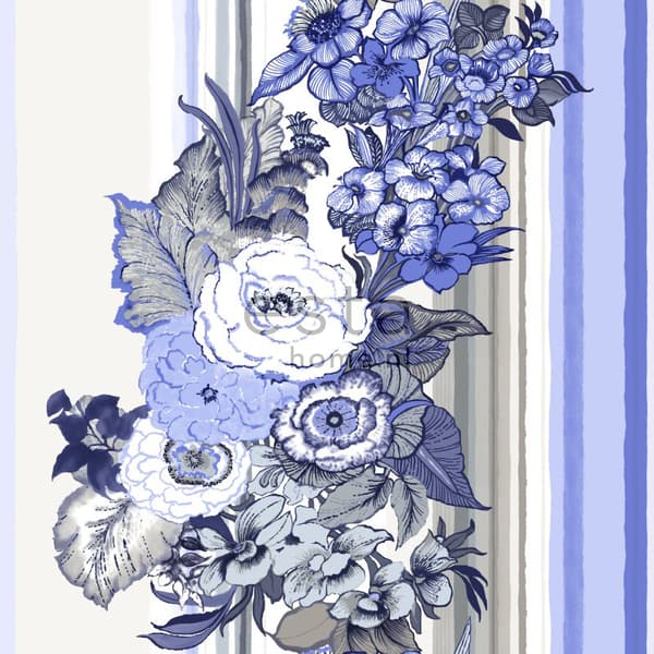 ESTAhome tapet vintage blomster indigoblåt 53 cm x 10,05 m