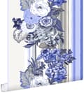 Miniatyrbillede 1 af 4: ESTAhome tapet vintage blomster indigoblåt 53 cm x 10,05 m