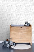Miniatyrbild 2 av 8: ESTAhome tapet konstruktionsritningar av flygplan vitt 53 cm x 10,05 m
