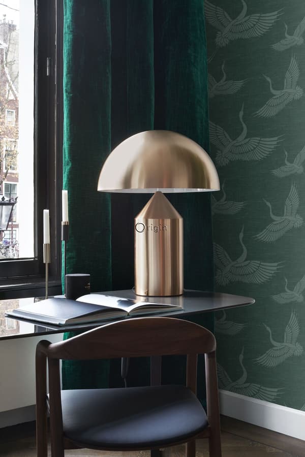 Origin Wallcoverings tapet kranfugle benzinblåt 0,53 x 10,05 m