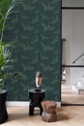 Miniatyrbillede 6 af 8: Origin Wallcoverings tapet kranfugle benzinblåt 0,53 x 10,05 m