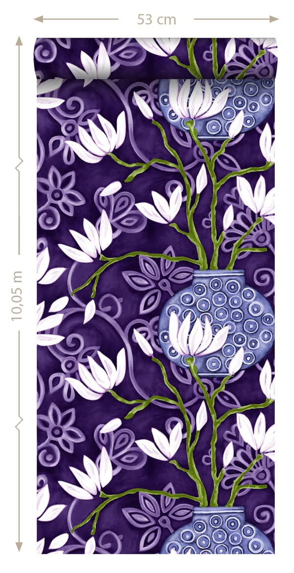 Origin Wallcoverings tapet magnolia lila 53 cm x 10,05 m