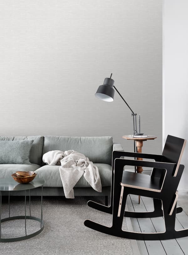 ESTAhome tapet enfärgad med linnetextilstruktur varm ljusgrått 53 cm x 10,05 m