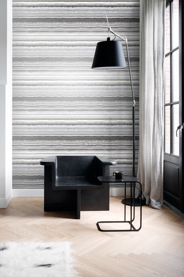 Origin Wallcoverings tapet skiktad marmorsten svart och vitt 53 cm x 10,05 m