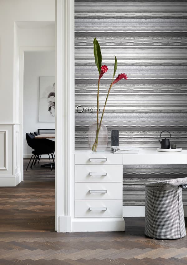Origin Wallcoverings tapet skiktad marmorsten svart och vitt 53 cm x 10,05 m