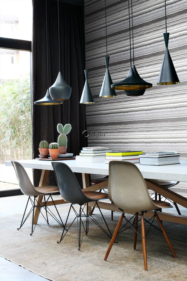 Origin Wallcoverings tapet skiktad marmorsten svart och vitt 53 cm x 10,05 m