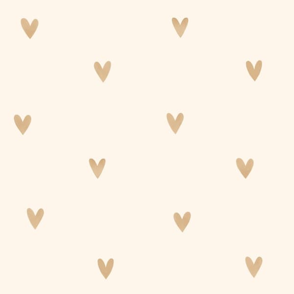 Sanders & Sanders tapet små hjerter beige og guld - 935268 - 0,53 x 10,05 m
