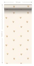 Miniatyrbillede 7 af 7: Sanders & Sanders tapet små hjerter beige og guld - 935268 - 0,53 x 10,05 m