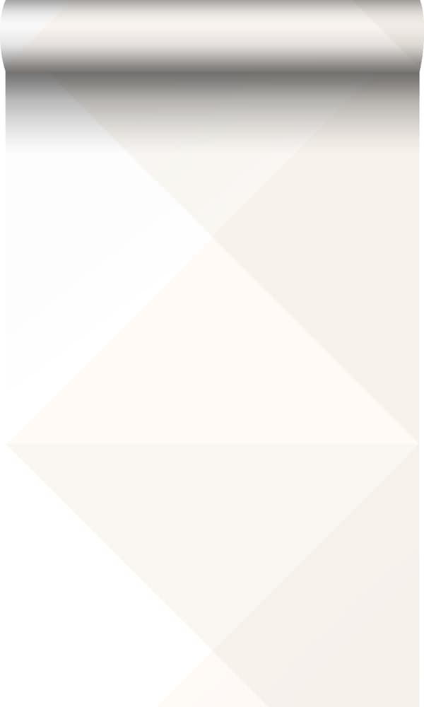 Origin Wallcoverings tapet stora trianglar ljust krämfärgat och matt vitt 53 cm x 10,05 m