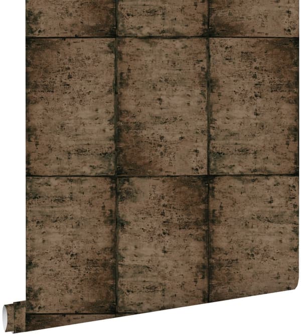 ESTAhome tapet zinkplader gråligtbrunt 53 cm x 10,05 m